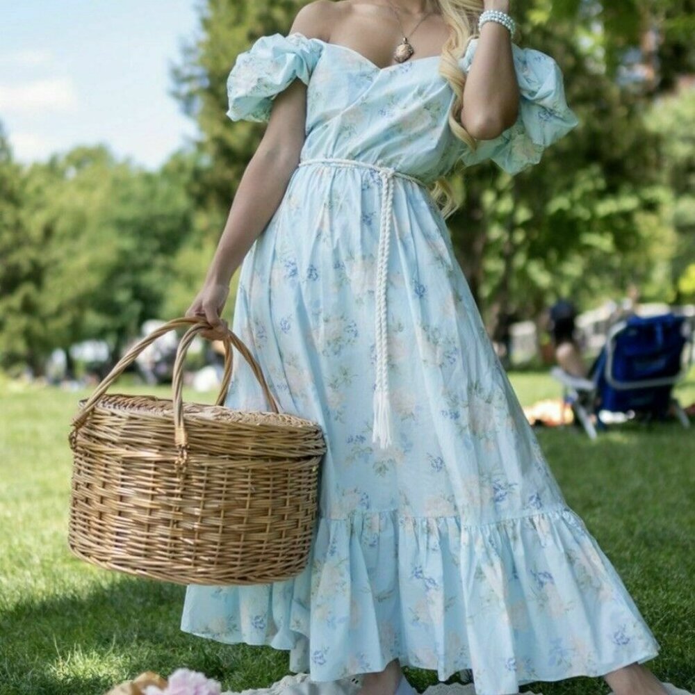 LoveShackFancy Target Estelle Puff Sleeve Dress Maxi